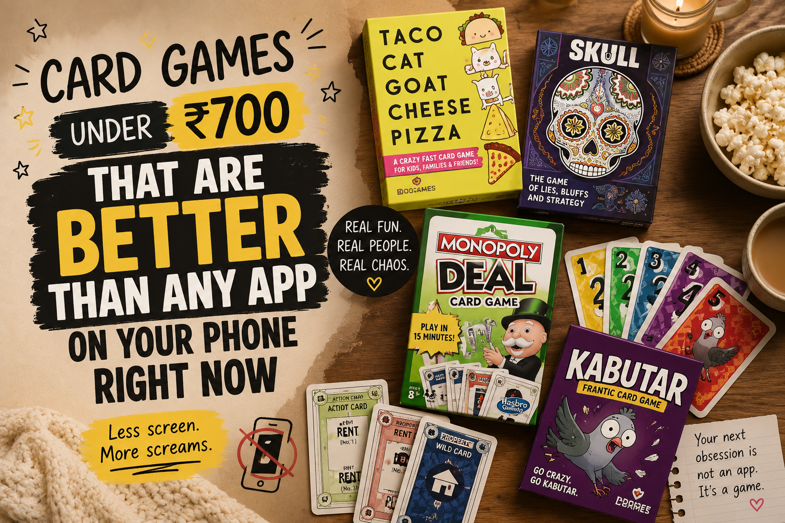 Card games under ₹700 that are better than any app on your phone right now