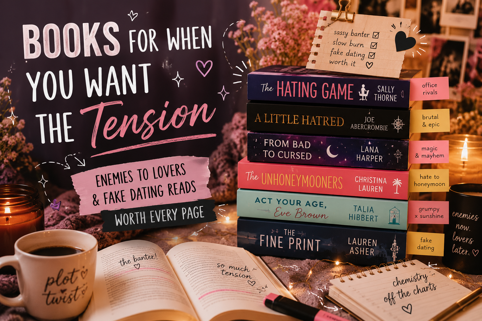 Books For When You Want the Tension β Enemies to Lovers & Fake Dating Reads Worth Every Page