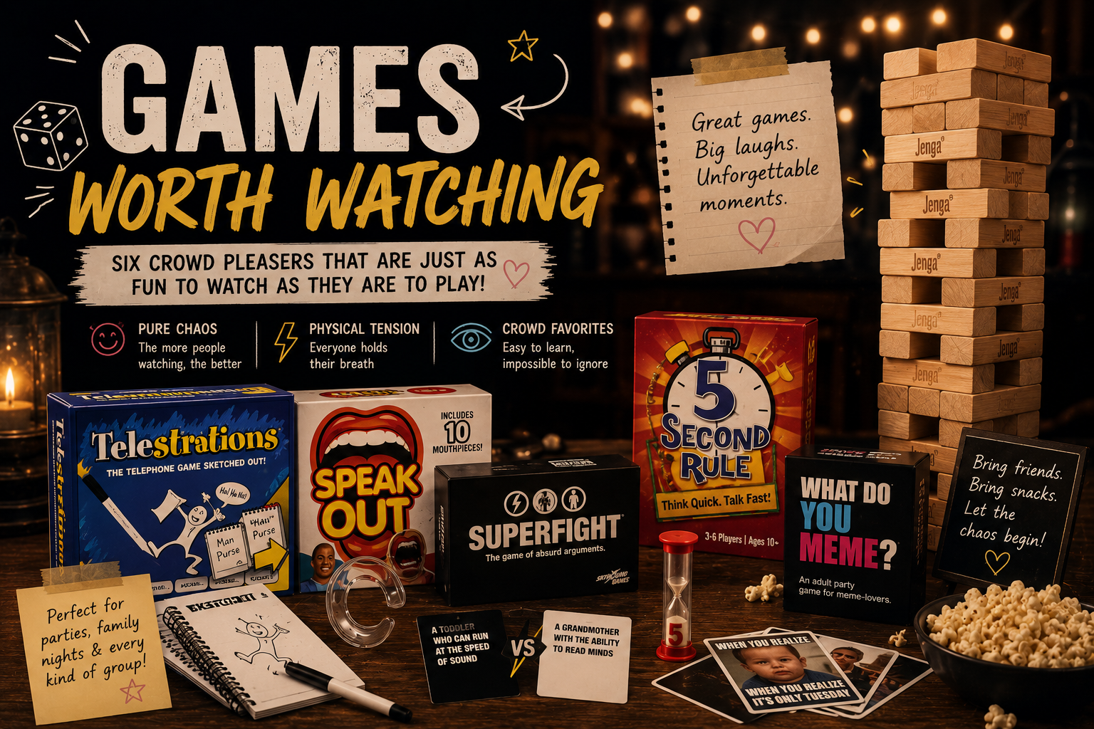 Games Worth Watching – Six Crowd-Pleasers That Are Just as Fun to Watch as They Are to Play